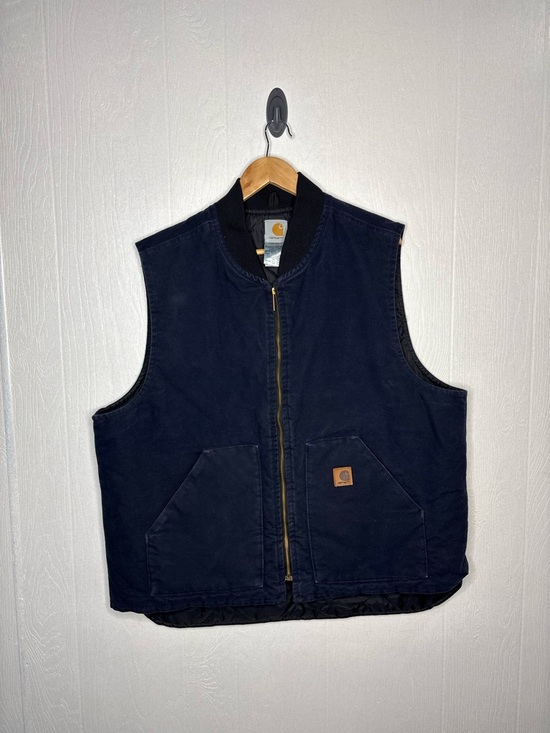 Vintage Carhartt Quilted Artic Vest “Midnight Blue” V02 MDT Size 2XLT - Picture 2 of 12